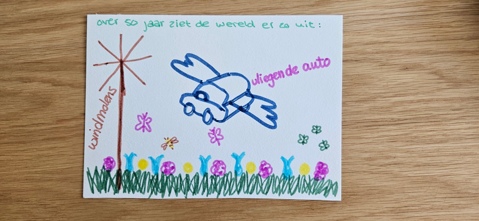  Tekening van een kind over de wereld in 50 jaar