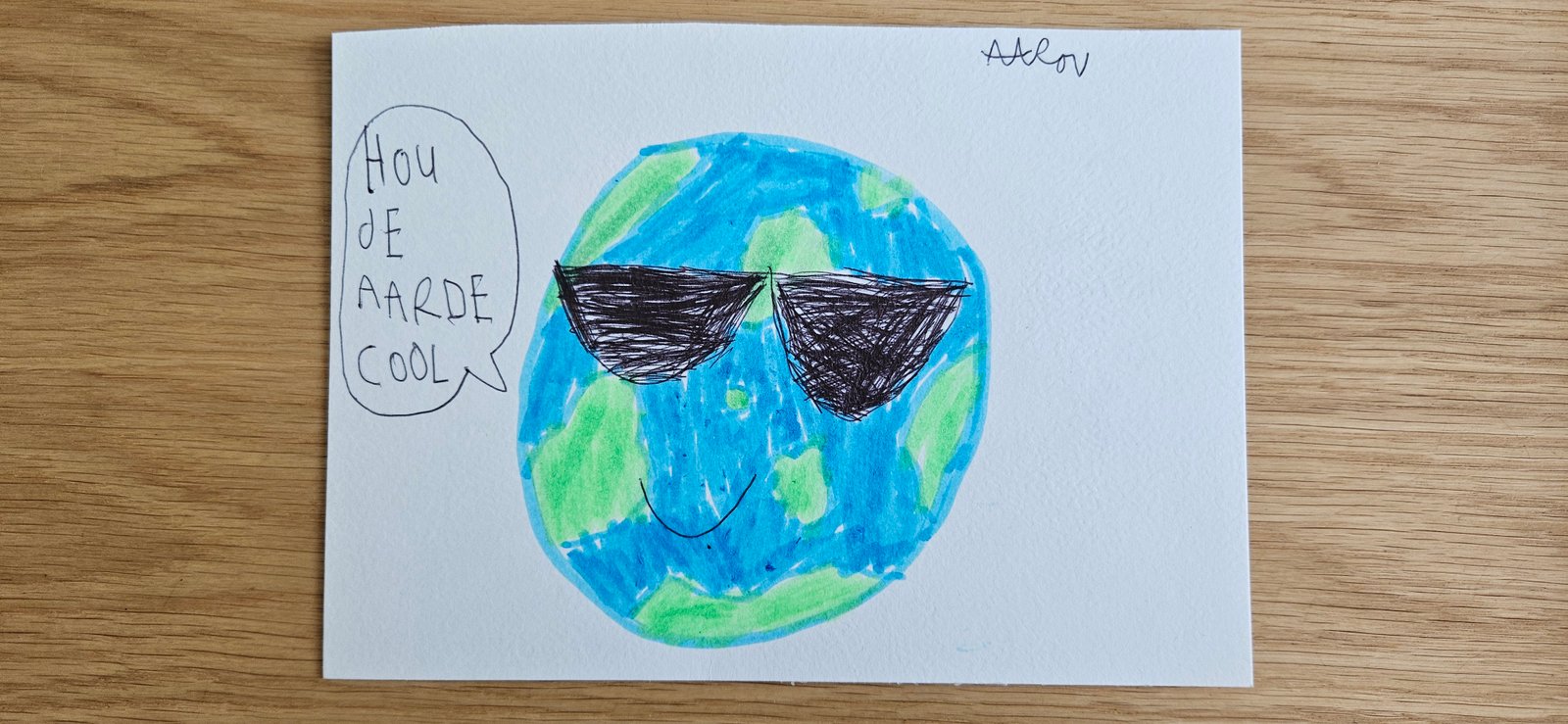 Tekening van een kind over klimaatverandering